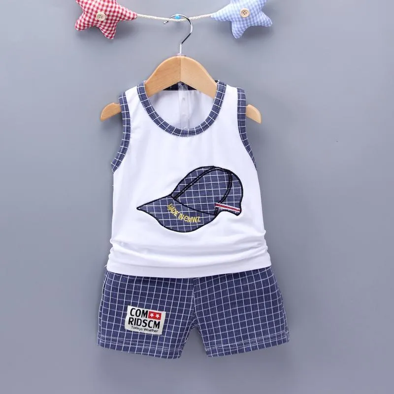 2pcs Fashion Plaid Solid Print Top and Pants Wholesale children's clothing