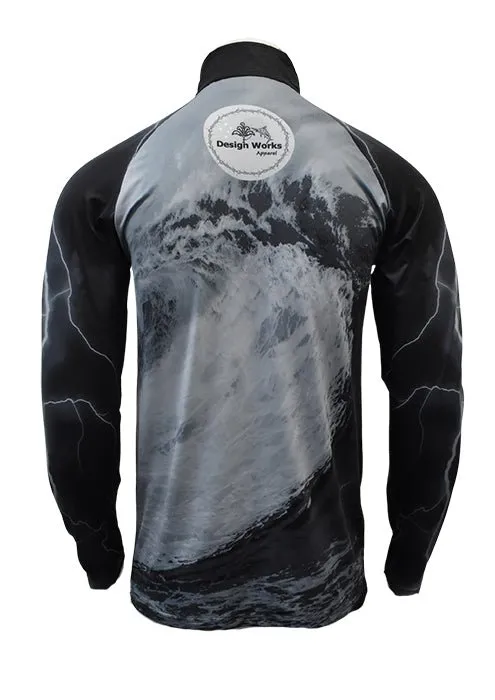 Adult Long Sleeve Sun Safe Rashie - Dark 'N' Stormy