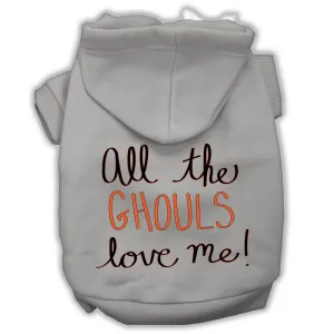 All The Ghouls Screenprint Dog Hoodie Grey M (12)