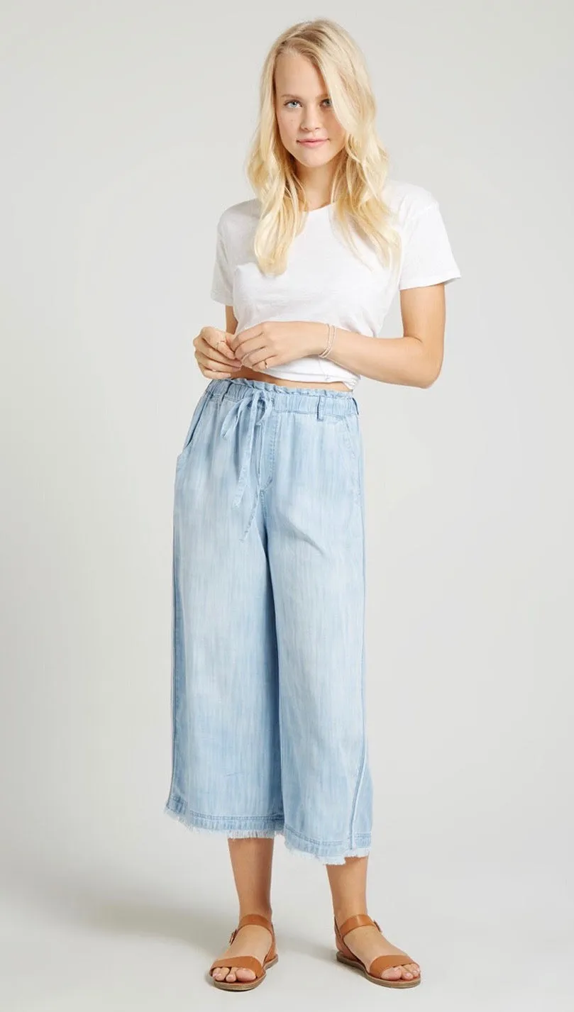 Bella Dahl Side Stripe Wide Leg Crop Pants Del Sol