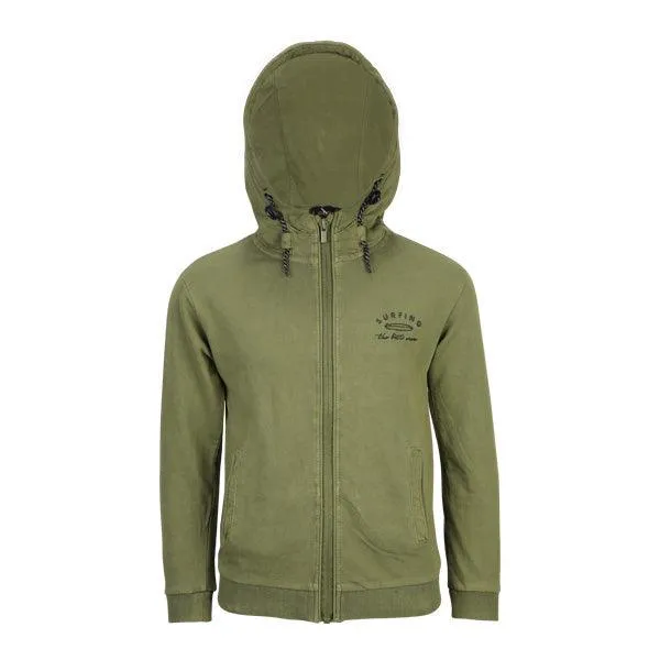 BOYS GREY ZIP-UP HOODIE