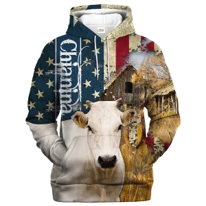 Chianina Farm With America Flag Hoodie