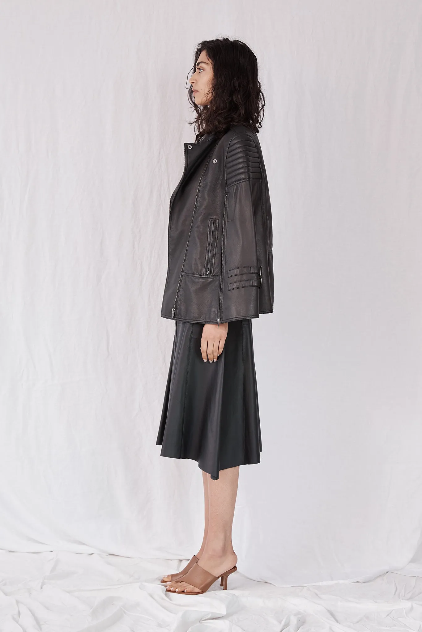 Crosby Cape Black Leather