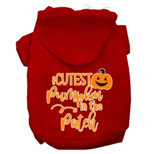 Cutest Pumpkin In The Patch Screen Print Dog Hoodie Red Xxxl