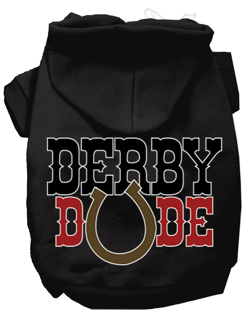 Derby Dude Screen Print Dog Hoodie Black Xxxl