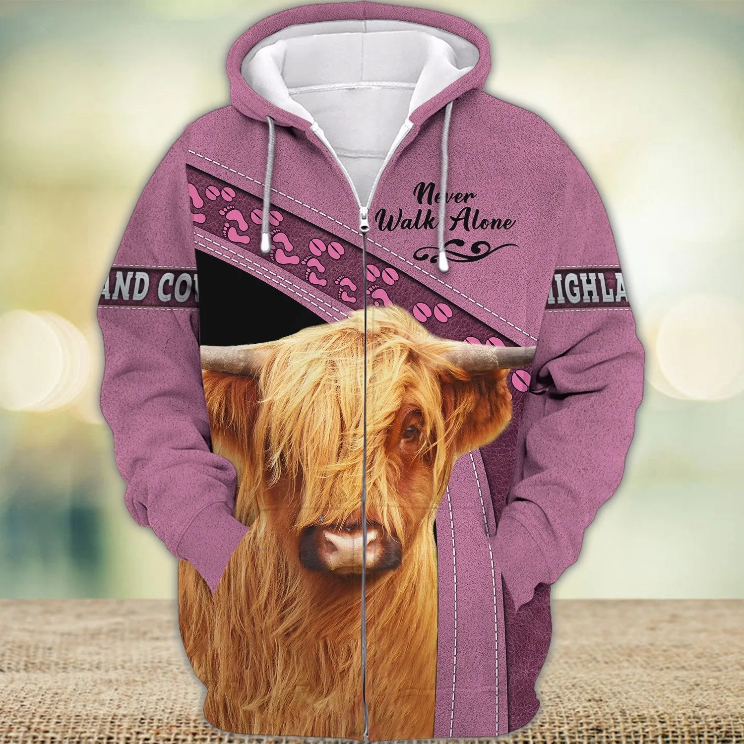 Highland Cow Never Walk Alone 3D Full Print Sweatshirt Christmas Shirts