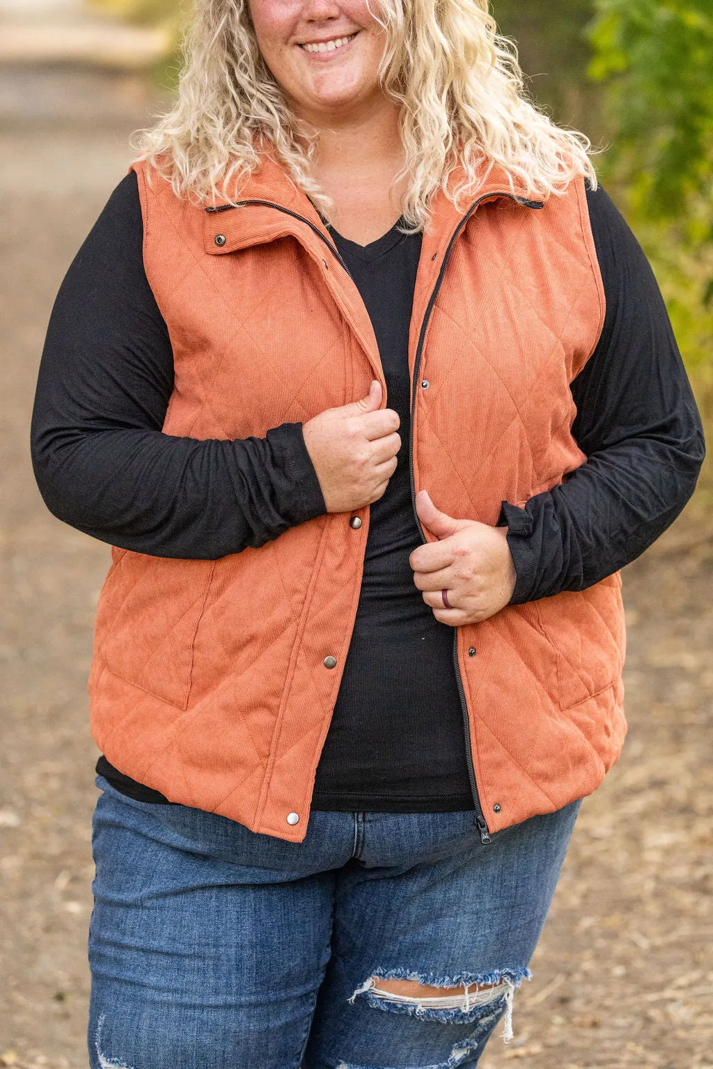 IN STOCK Corduroy Vest - Pumpkin FINAL SALE