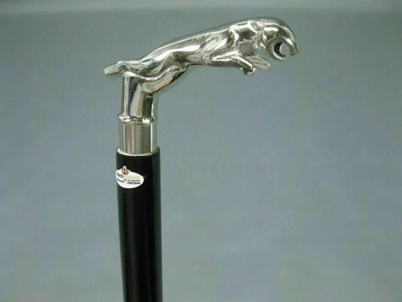 Jumping Jaguar Nautical Brass Handmade Walking Stick