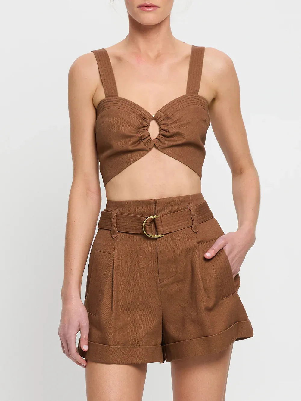 Kih19 Brown Cotton Short