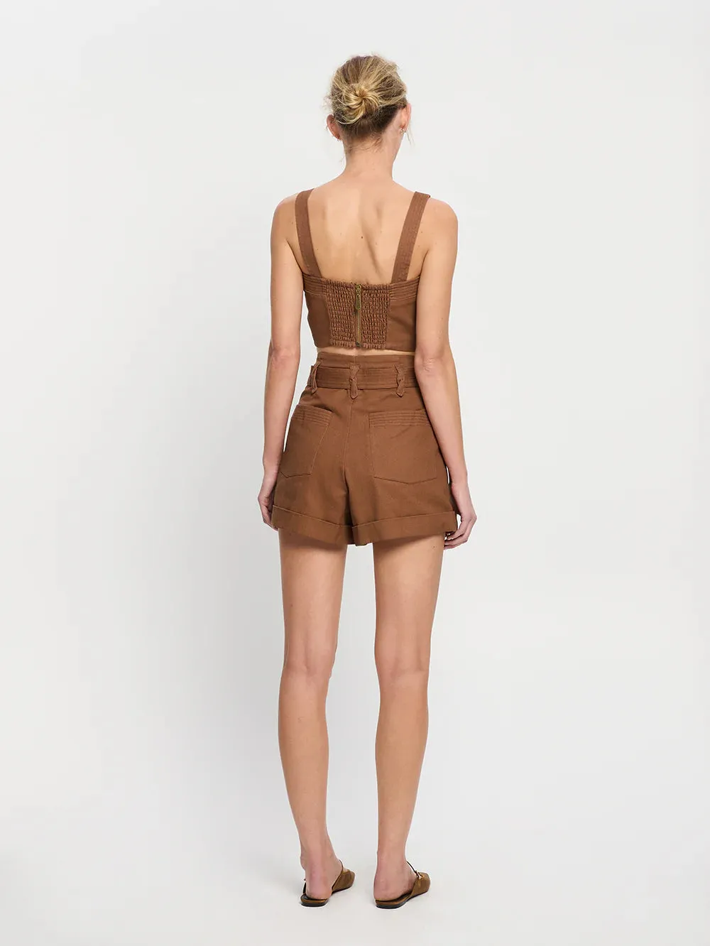 Kih19 Brown Cotton Short