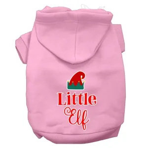 Little Elf Screen Print Dog Hoodie Light Pink L