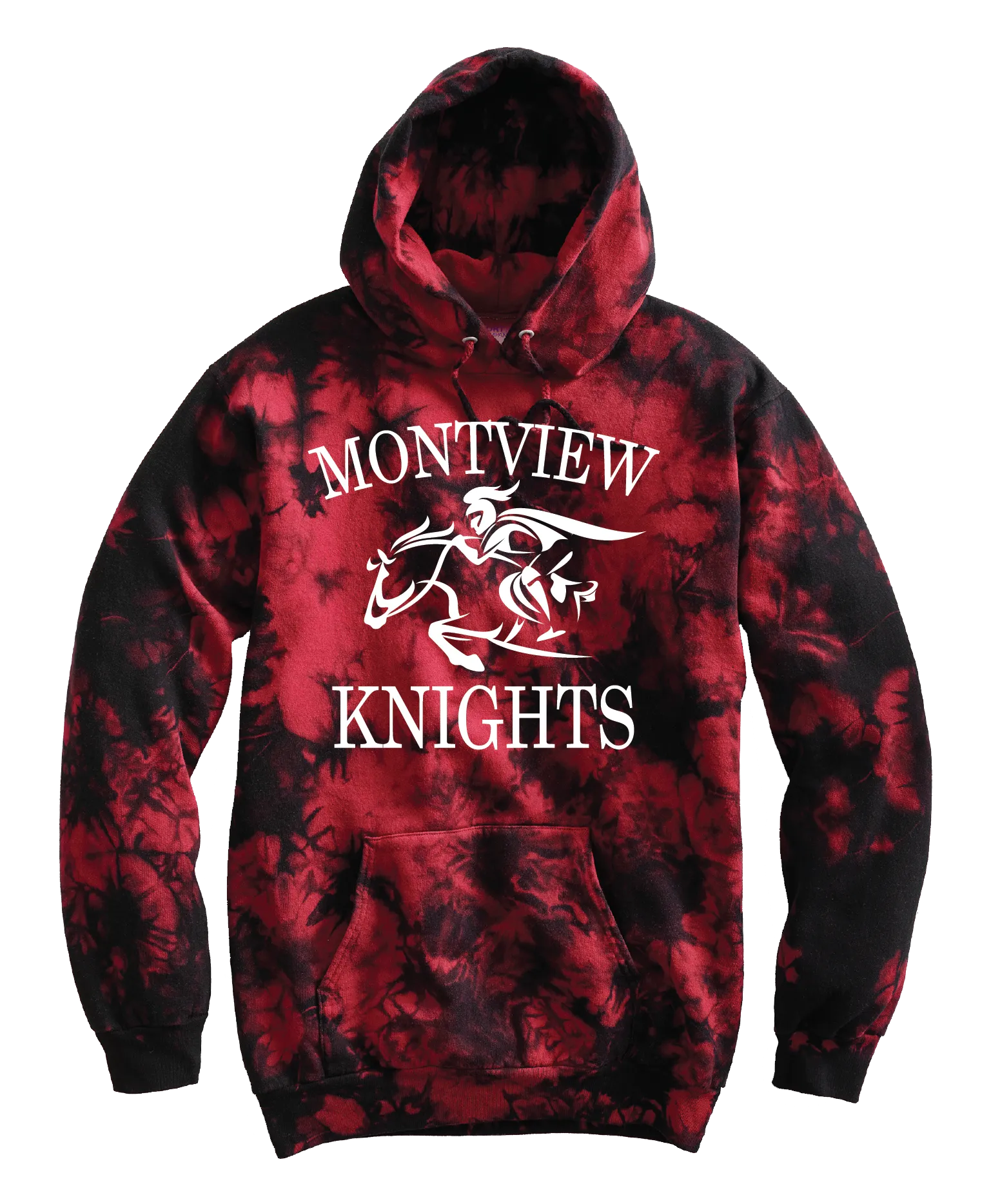 Montview Red/Black Tie Dye Hoodie