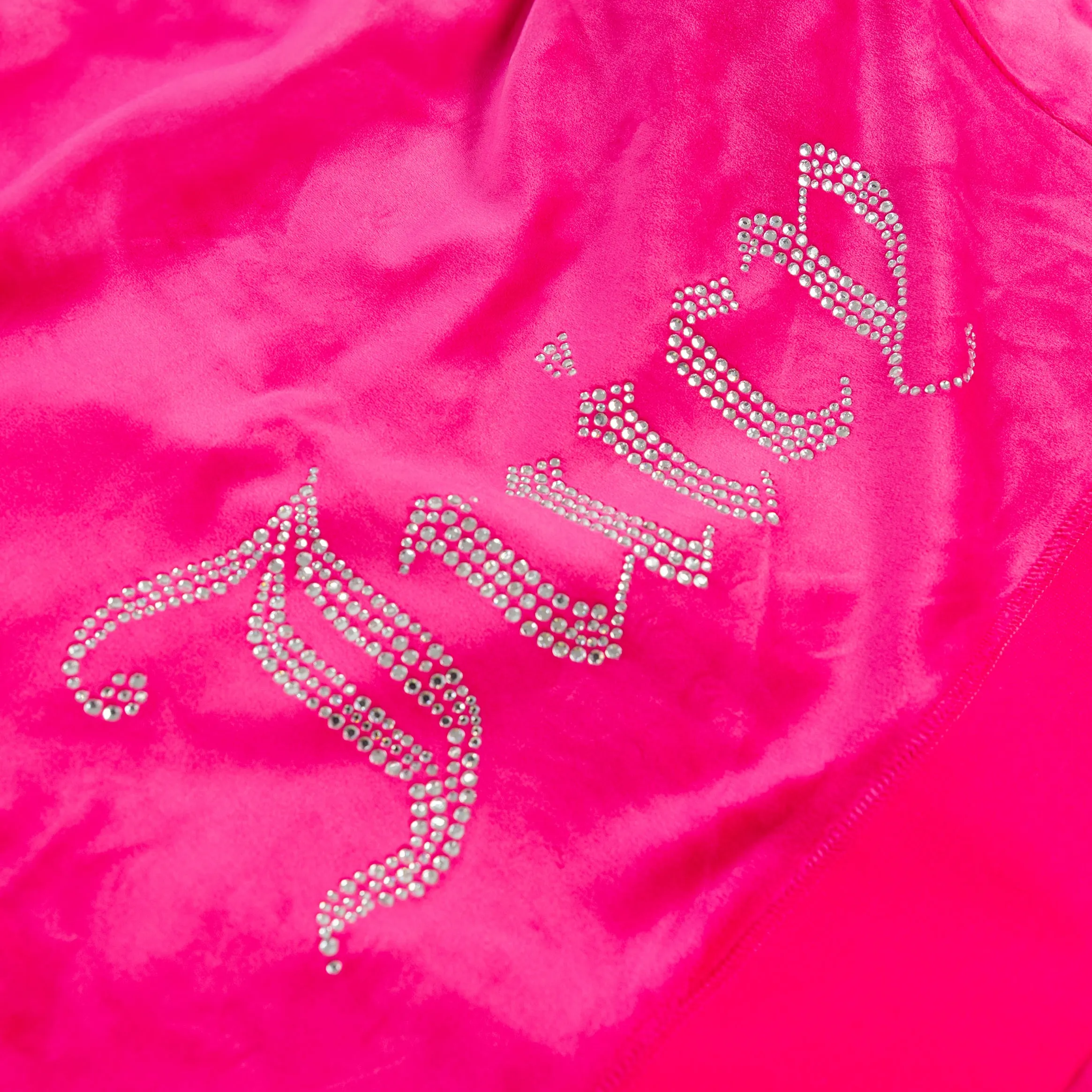 OG Bling Velour Womens Hoodie (Hot Pink)