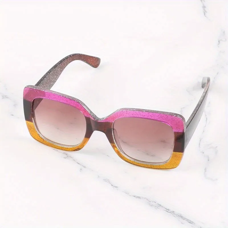 Oversized Square Frame UV Protective Sunglasses