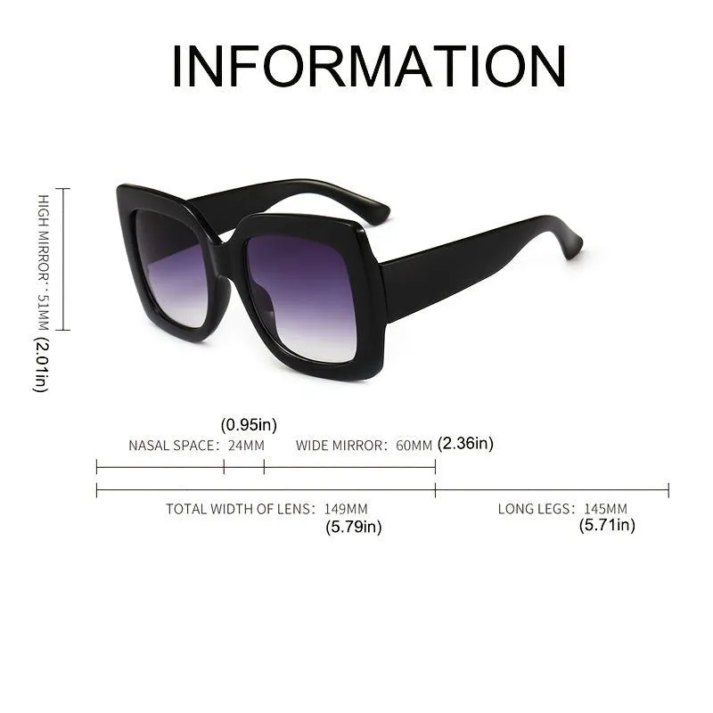 Oversized Square Frame UV Protective Sunglasses