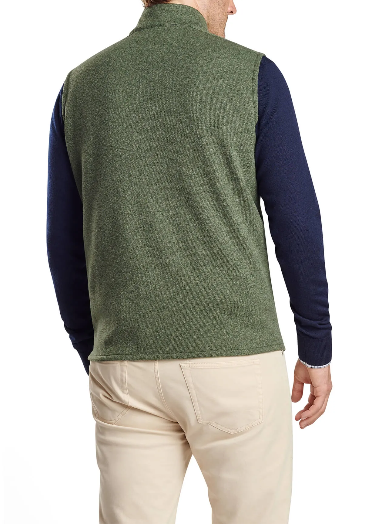 Peter Millar Crown Sweater Custom Fleece Vests, Dark Olive