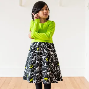 "Wickedly Brew-tiful" Witches' Brew Twirly Play Dress with Pockets and Long Sleeves