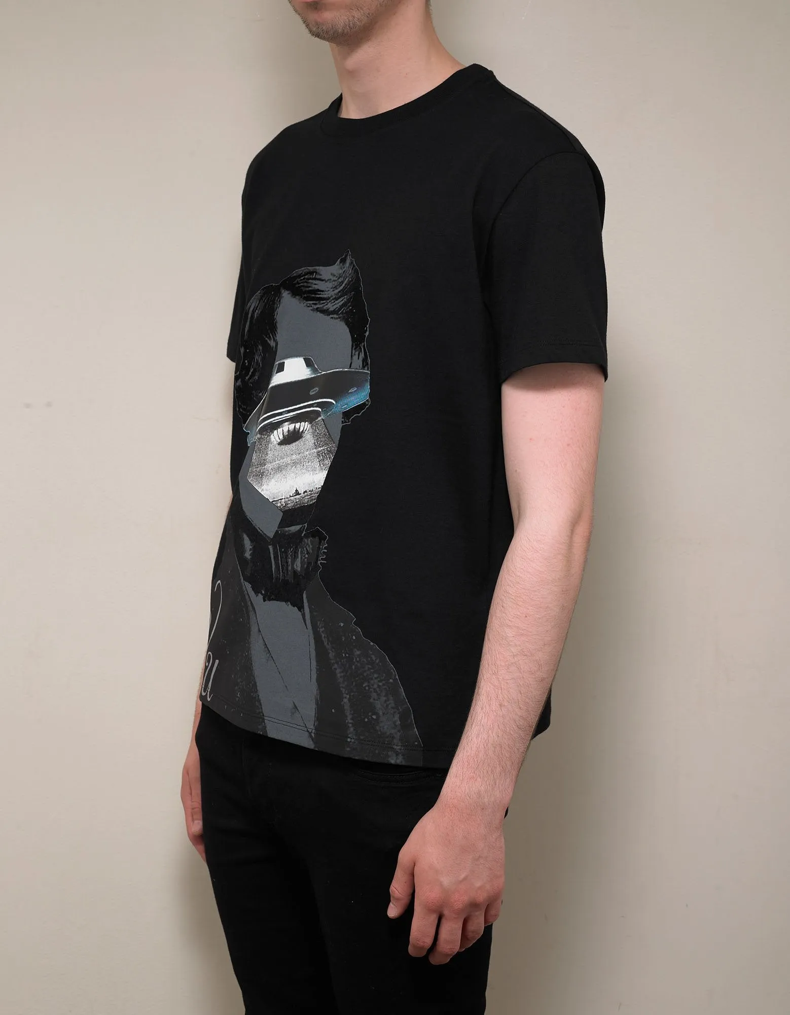 Undercover Black V Face UFO Print T-Shirt