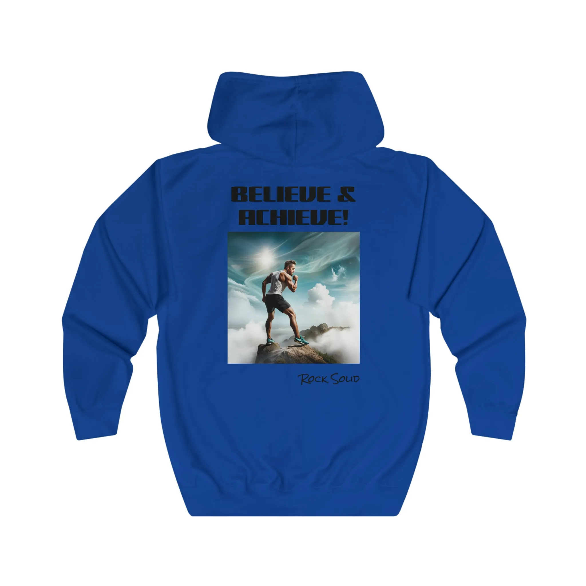 Unisex Full Zip Hoodie - ROCK SOLID "Believe & Achieve!" - ZenGen USA