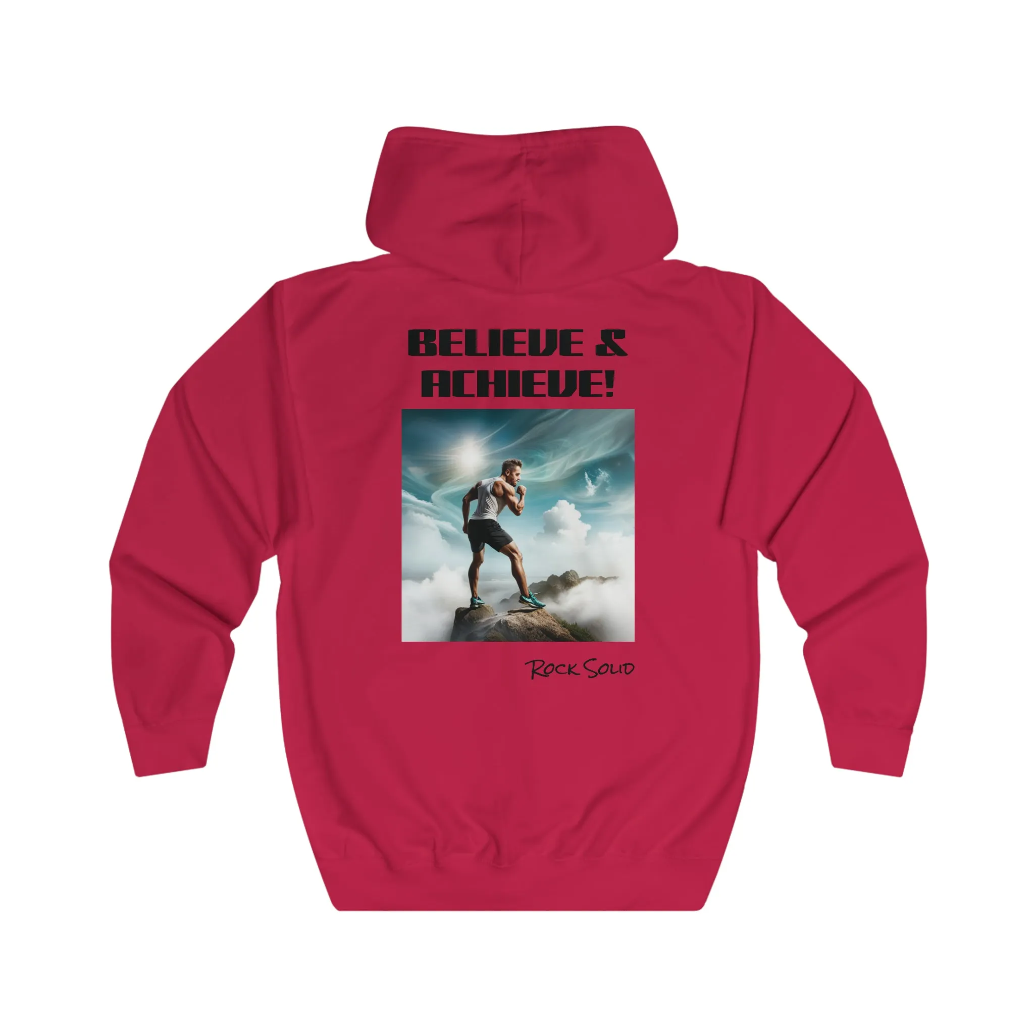 Unisex Full Zip Hoodie - ROCK SOLID "Believe & Achieve!" - ZenGen USA