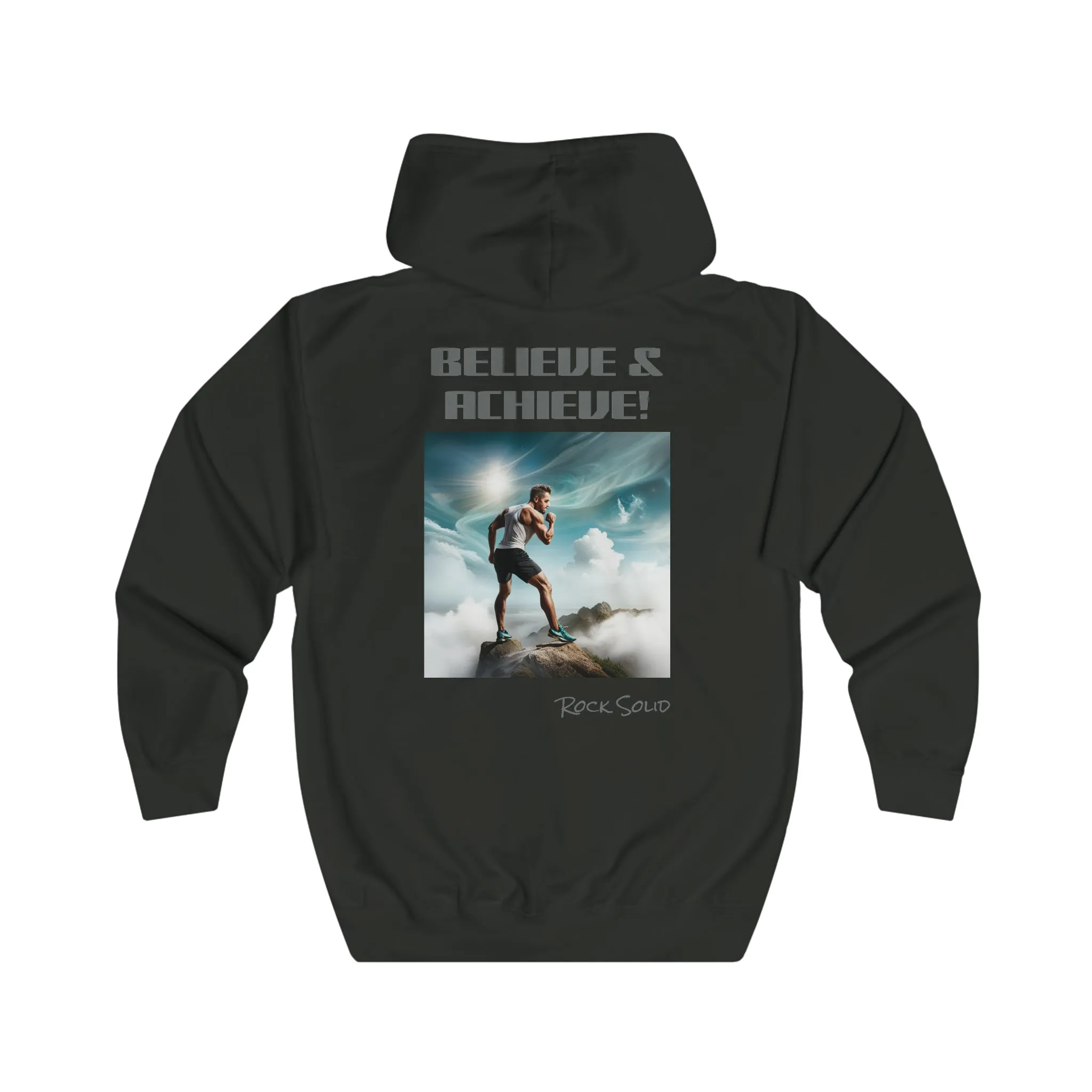 Unisex Full Zip Hoodie - ROCK SOLID "Believe & Achieve!" - ZenGen USA