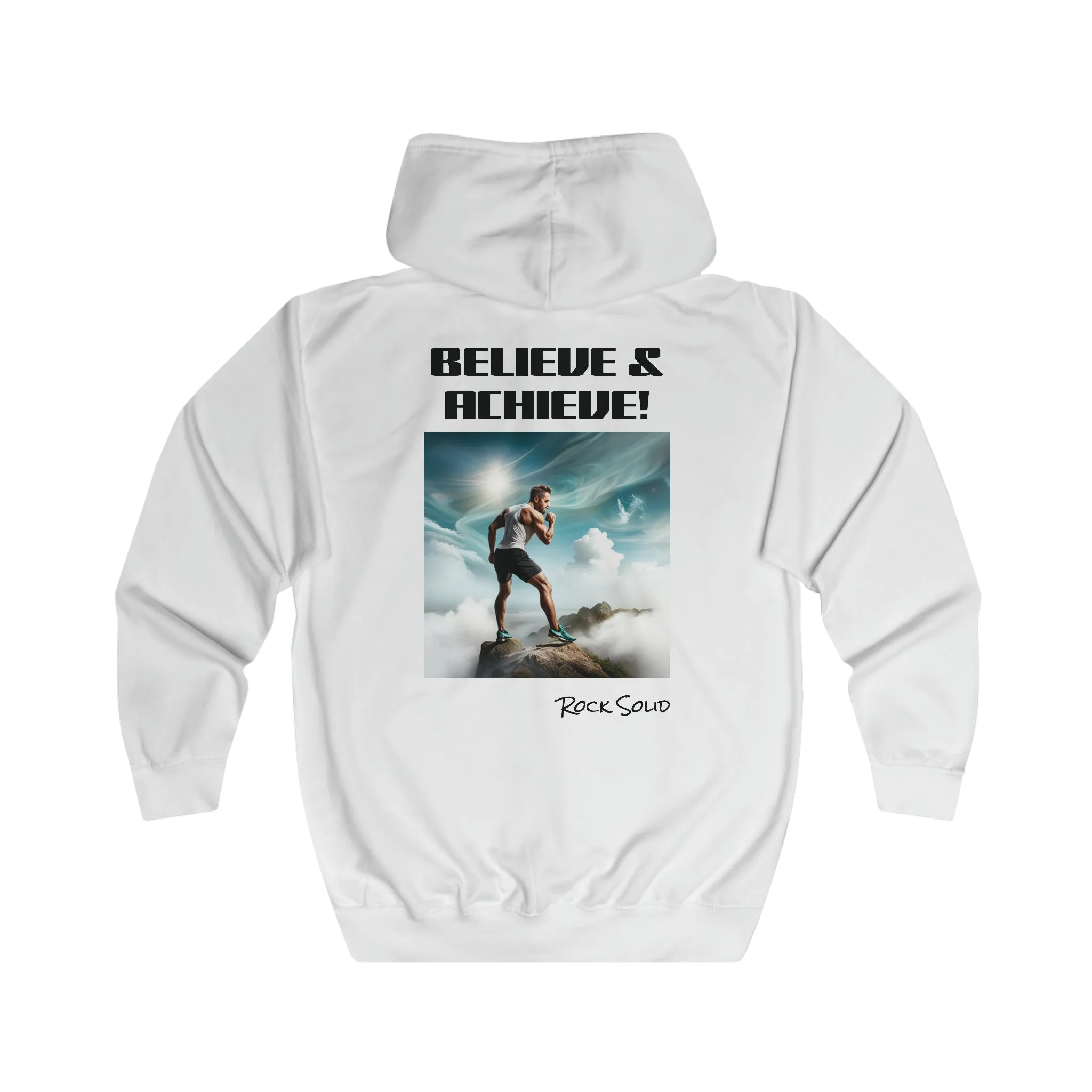 Unisex Full Zip Hoodie - ROCK SOLID "Believe & Achieve!" - ZenGen USA