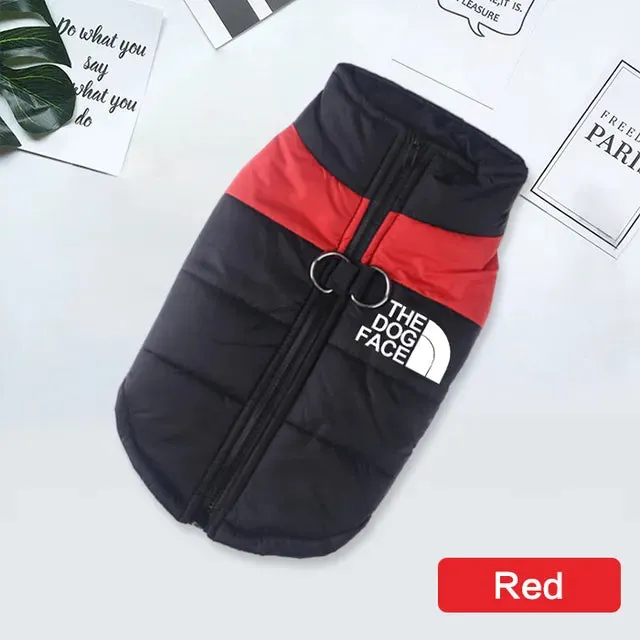 Waterproof Warm Dog Clothes Pet Coat Winter Vest Padded Zipper Jacket Dog Clothing for Small Medium Big Dogs The Dog Face Outfit