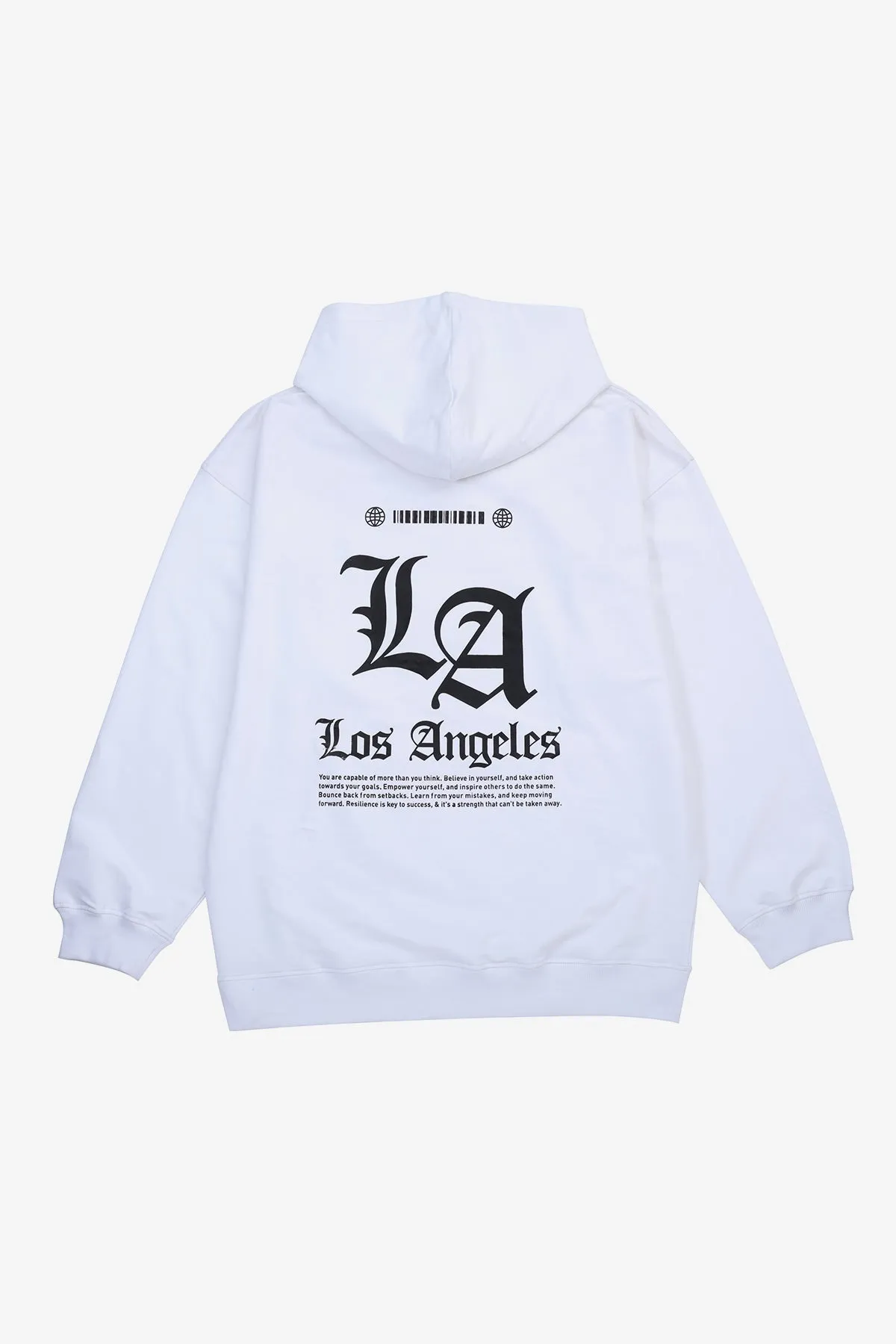 White LA Loose Fit Graphic Hoodie - S24 - MH0096R